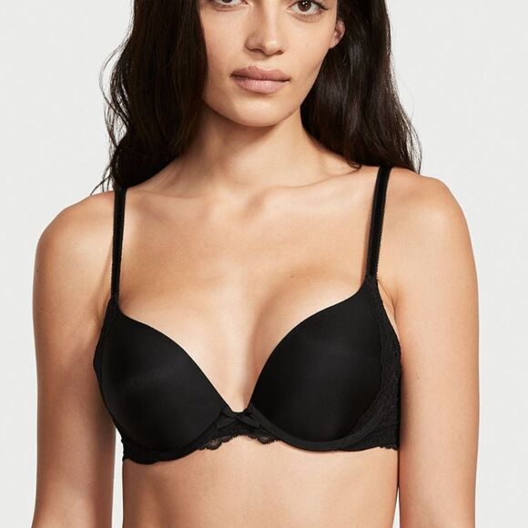 Victoria Secret Lace Push Up Bra Black 38DDD NWT IN PACKAGE - Picture 1 of 8